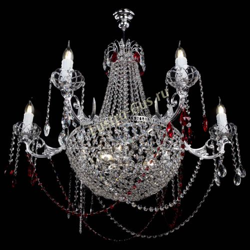 Люстра Елизавета малая №9 красная в Самаре Гусь Хрустальный
