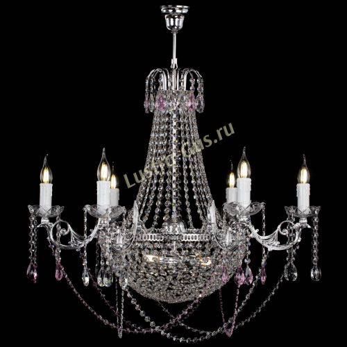 Люстра Елизавета малая №9 розовая в Самаре Гусь Хрустальный