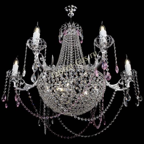 Люстра Елизавета малая №9 розовая в Самаре Гусь Хрустальный