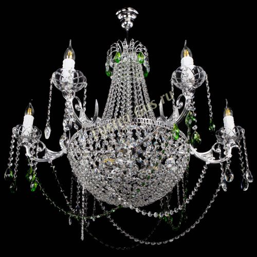 Люстра Елизавета малая №9 зеленая в Самаре Гусь Хрустальный