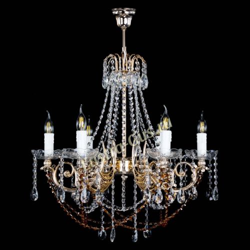 Люстра Елизавета малая Чайная (рожки - металл) в Самаре Гусь Хрустальный