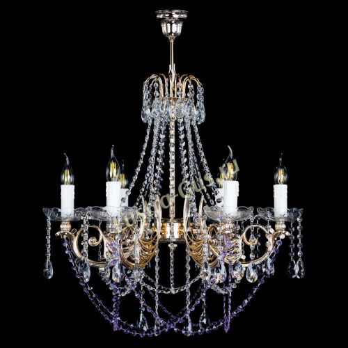 Люстра Елизавета малая Фиолетовая (рожки - металл) в Самаре Гусь Хрустальный
