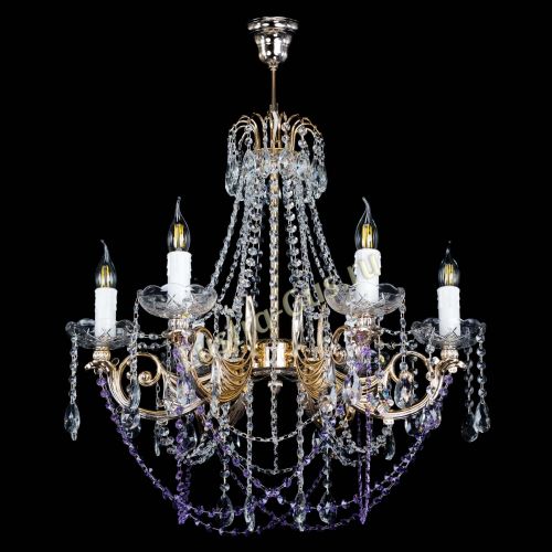 Люстра Елизавета малая Фиолетовая (рожки - металл) в Самаре Гусь Хрустальный