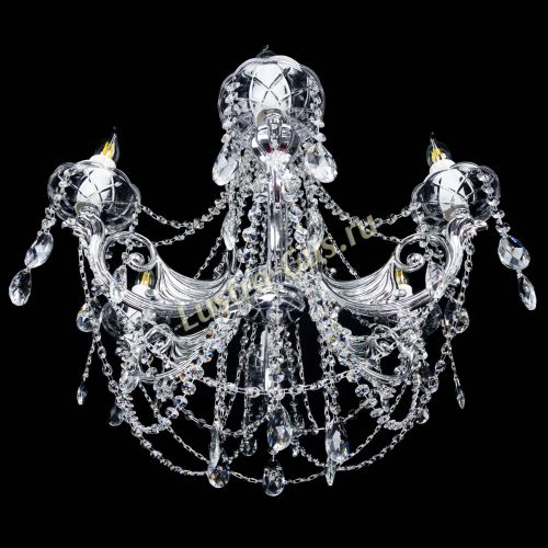 Люстра Елизавета малая в серебре (рожки - металл) в Самаре Гусь Хрустальный