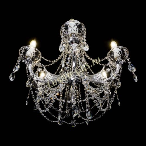 Люстра Елизавета малая в серебре (рожки - металл) в Самаре Гусь Хрустальный