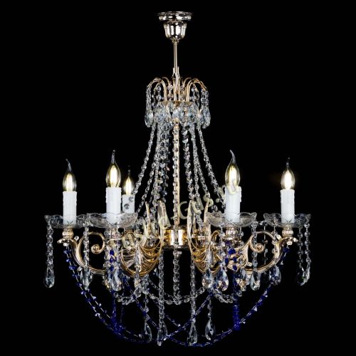 Люстра Елизавета малая Синяя (рожки - металл) в Самаре Гусь Хрустальный