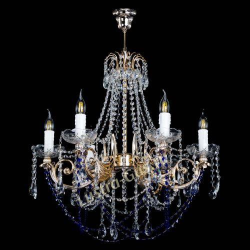 Люстра Елизавета малая Синяя (рожки - металл) в Самаре Гусь Хрустальный