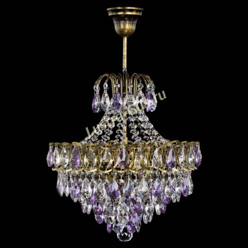 Люстра Грация с подвесом под бронзу Фиолетовая в Самаре Гусь Хрустальный
