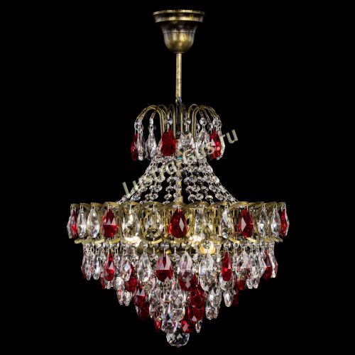 Люстра Грация с подвесом под бронзу Красная в Самаре Гусь Хрустальный