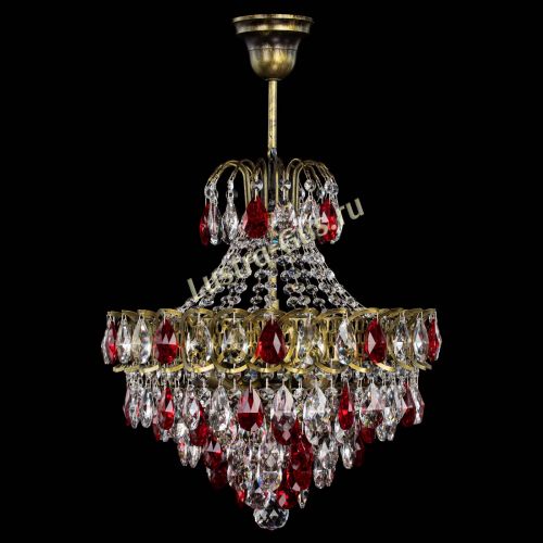 Люстра Грация с подвесом под бронзу Красная в Самаре Гусь Хрустальный