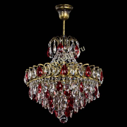 Люстра Грация с подвесом под бронзу Красная в Самаре Гусь Хрустальный