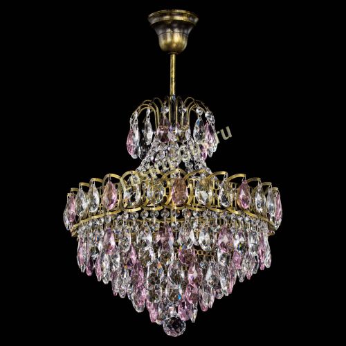 Люстра Грация с подвесом под бронзу Розовая в Самаре Гусь Хрустальный