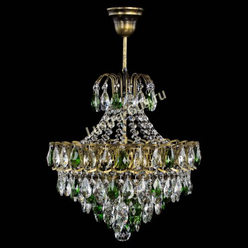 Люстра Грация с подвесом под бронзу Зеленая в Самаре Гусь Хрустальный