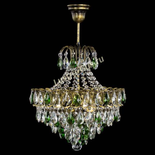 Люстра Грация с подвесом под бронзу Зеленая в Самаре Гусь Хрустальный