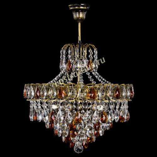 Люстра Грация №5 с подвесом под бронзу Чайная в Самаре Гусь Хрустальный