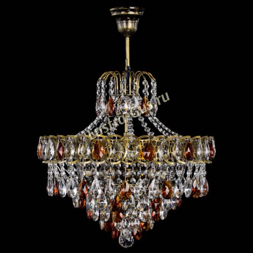 Люстра Грация №5 с подвесом под бронзу Чайная в Самаре Гусь Хрустальный