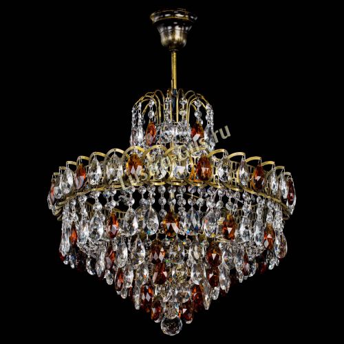 Люстра Грация №5 с подвесом под бронзу Чайная в Самаре Гусь Хрустальный