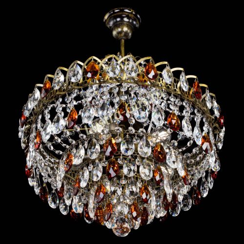 Люстра Грация №5 с подвесом под бронзу Чайная в Самаре Гусь Хрустальный