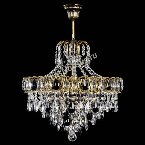 Люстра Грация №5 с подвесом под бронзу Черная в Самаре Гусь Хрустальный