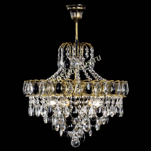 Люстра Грация №5 с подвесом под бронзу Черная в Самаре Гусь Хрустальный