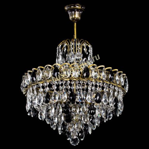 Люстра Грация №5 с подвесом под бронзу Черная в Самаре Гусь Хрустальный