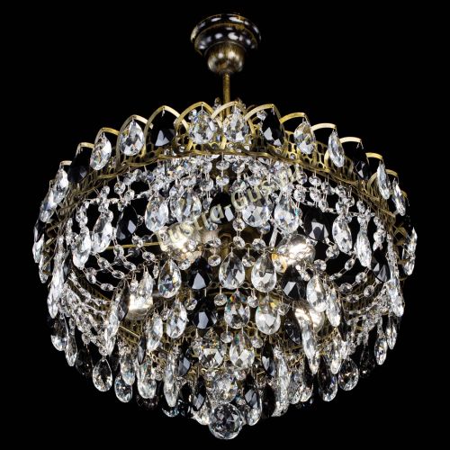 Люстра Грация №5 с подвесом под бронзу Черная в Самаре Гусь Хрустальный