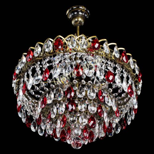 Люстра Грация №5 с подвесом под бронзу Красная в Самаре Гусь Хрустальный