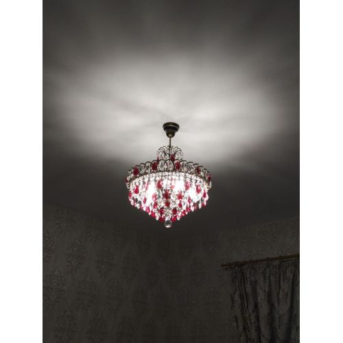 Люстра Грация №5 с подвесом под бронзу Красная в Самаре Гусь Хрустальный