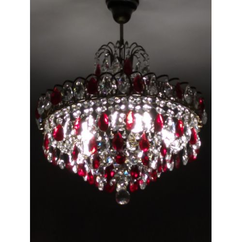 Люстра Грация №5 с подвесом под бронзу Красная в Самаре Гусь Хрустальный