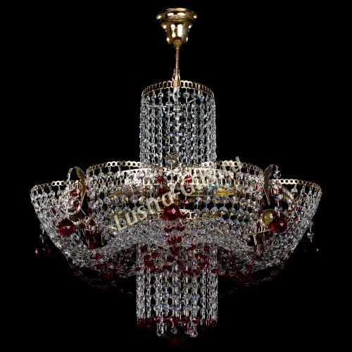 Люстра Камея №6 подвесная красная в Самаре Гусь Хрустальный