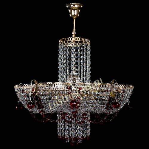 Люстра Камея №6 подвесная красная в Самаре Гусь Хрустальный