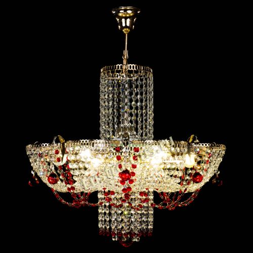 Люстра Камея №6 подвесная красная в Самаре Гусь Хрустальный