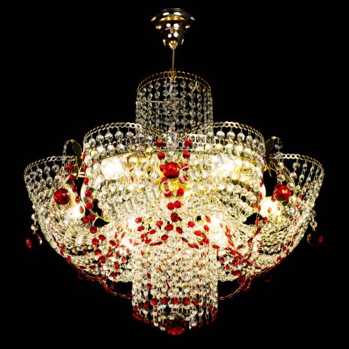 Люстра Камея №6 подвесная красная в Самаре Гусь Хрустальный