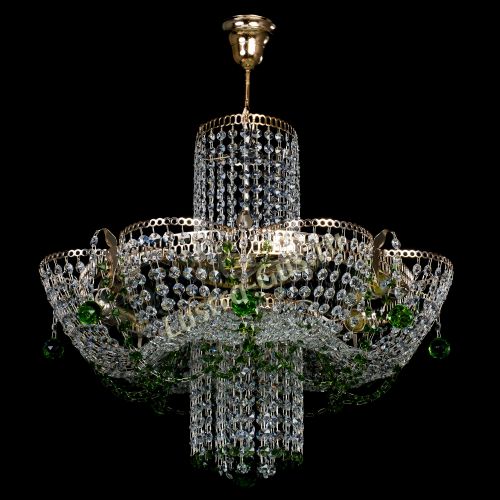Люстра Камея №6 подвесная зеленая в Самаре Гусь Хрустальный