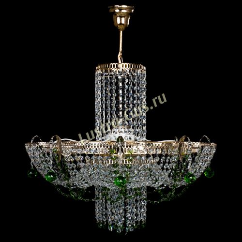 Люстра Камея №6 подвесная зеленая в Самаре Гусь Хрустальный