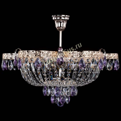 Люстра Камея Флора №5 с подвесом Фиолетовая в Самаре Гусь Хрустальный