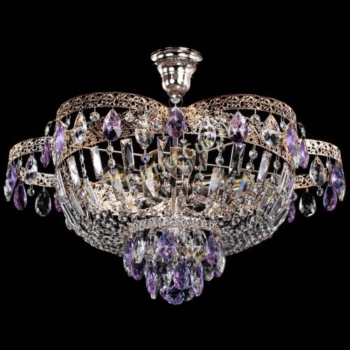 Люстра Камея Флора №5 с подвесом Фиолетовая в Самаре Гусь Хрустальный