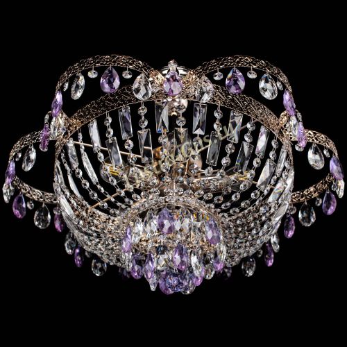 Люстра Камея Флора №5 с подвесом Фиолетовая в Самаре Гусь Хрустальный