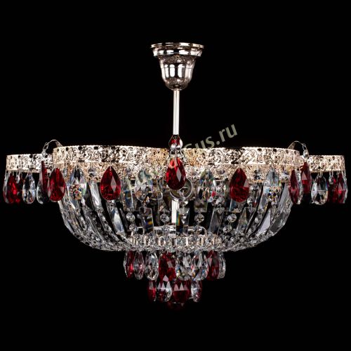 Люстра Камея Флора №5 с подвесом Красная в Самаре Гусь Хрустальный