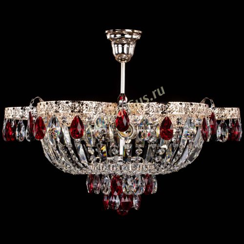 Люстра Камея Флора №5 с подвесом Красная в Самаре Гусь Хрустальный