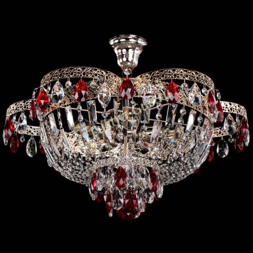 Люстра Камея Флора №5 с подвесом Красная в Самаре Гусь Хрустальный