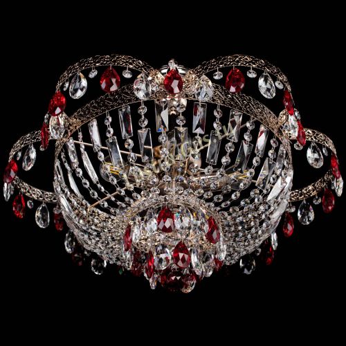 Люстра Камея Флора №5 с подвесом Красная в Самаре Гусь Хрустальный