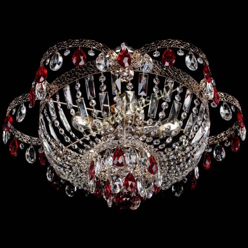 Люстра Камея Флора №5 с подвесом Красная в Самаре Гусь Хрустальный