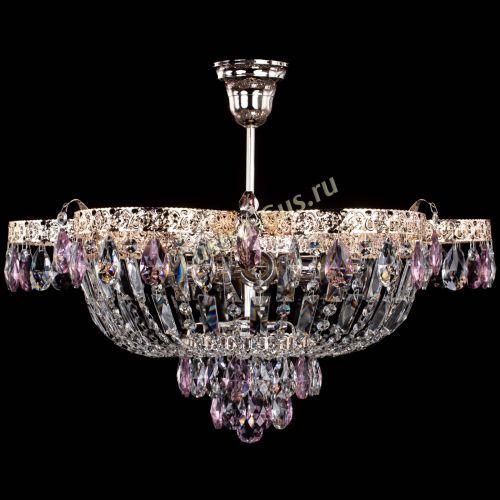 Люстра Камея Флора №5 с подвесом Розовая в Самаре Гусь Хрустальный