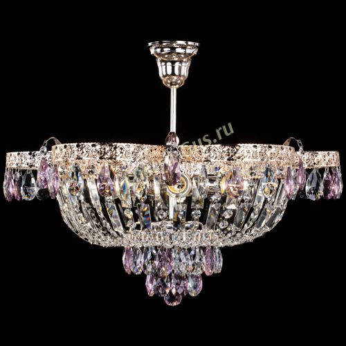 Люстра Камея Флора №5 с подвесом Розовая в Самаре Гусь Хрустальный