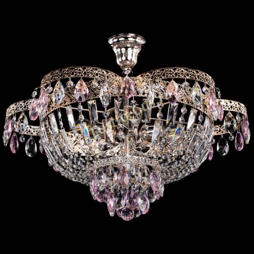 Люстра Камея Флора №5 с подвесом Розовая в Самаре Гусь Хрустальный