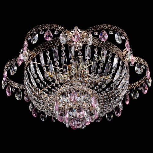 Люстра Камея Флора №5 с подвесом Розовая в Самаре Гусь Хрустальный