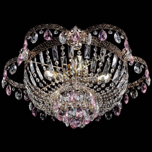 Люстра Камея Флора №5 с подвесом Розовая в Самаре Гусь Хрустальный