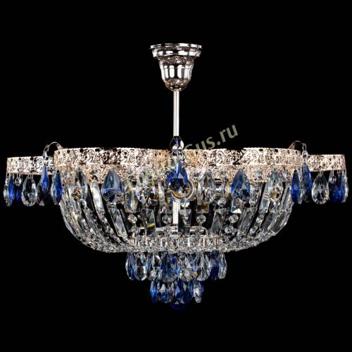 Люстра Камея Флора №5 с подвесом Синяя в Самаре Гусь Хрустальный