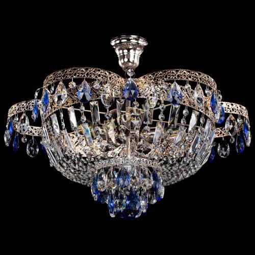 Люстра Камея Флора №5 с подвесом Синяя в Самаре Гусь Хрустальный